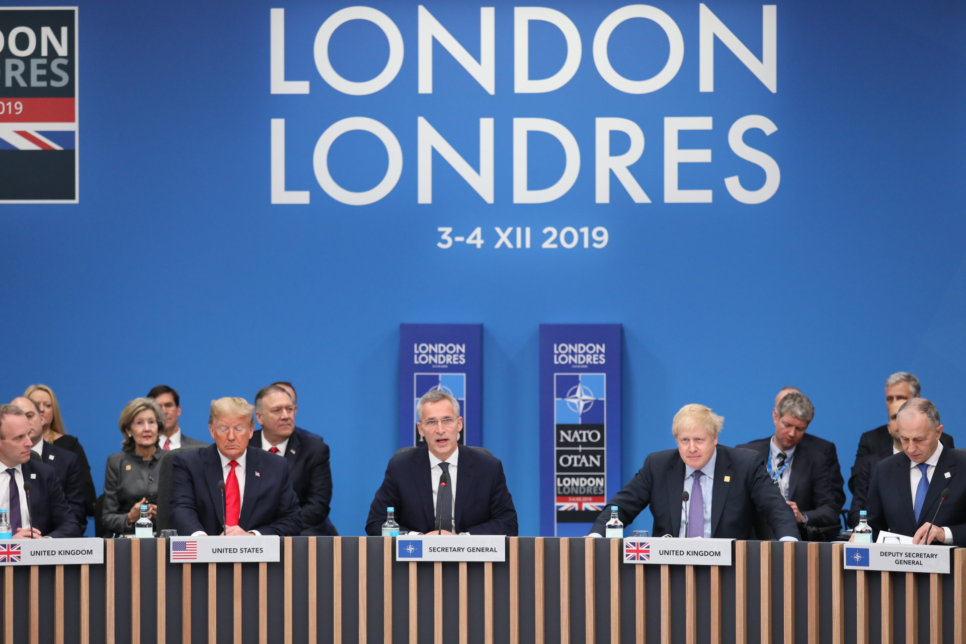Secretary General of NATO, Jens Stoltenberg with Prime Minister Boris Johnson and President Donald Trump in 2019 (Image courtesy of Number 10)