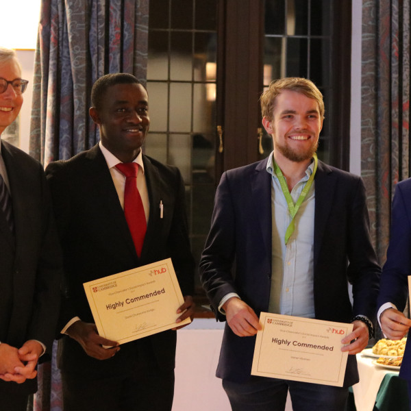 Professor Stephen Toope with VCSIA winners 2019